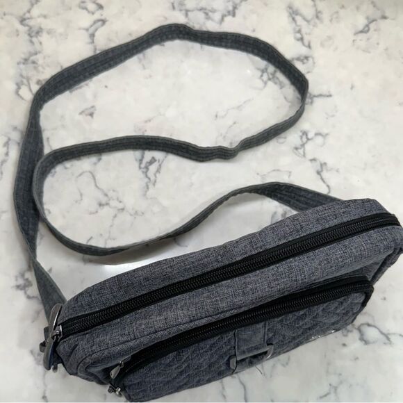 Lug carousel Heather Charcoal Quilted Crossbody Bag belt bag convertible RFID - Picture 2 of 14